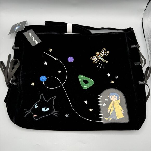 Her Universe Coraline Icon Embroidered Hobo Tote Bag NEW - Picture 1 of 8